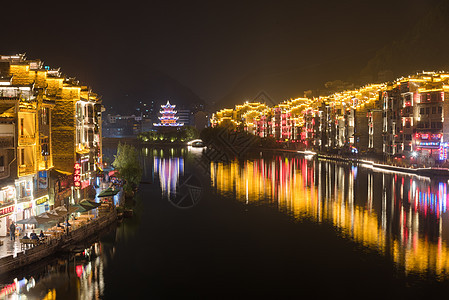 贵州镇远古城夜景背景图片