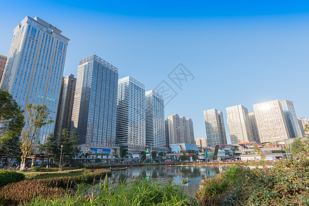 花果园湿地公园贵阳城市风光花果园商务区背景