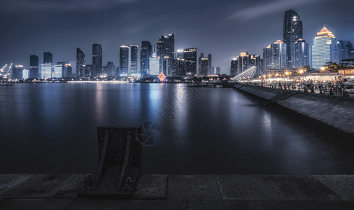 山东青岛夜景建筑背景高清图片素材