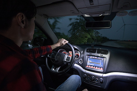 司机扁平画夜间开车驾驶背景