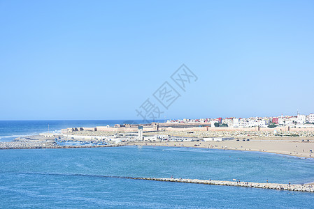 非洲城市摩洛哥拉巴特海滨背景