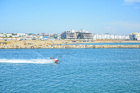 城市阳光摩洛哥拉巴特海滨背景