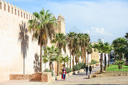 路跑摩洛哥拉巴特乌达雅堡背景