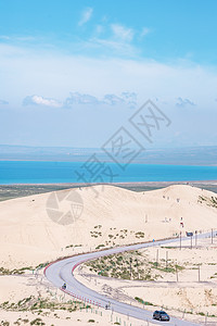 青海湖沙漠公路背景图片