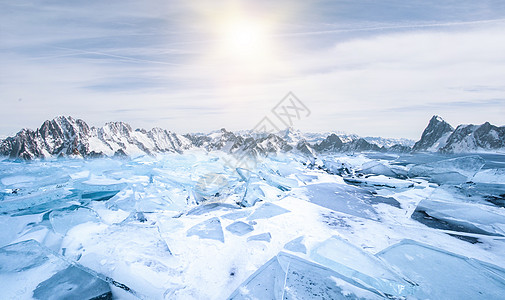 冰河冬季雪景设计图片