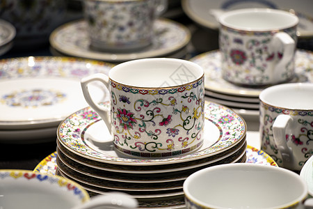 茶杯瓷器背景图片