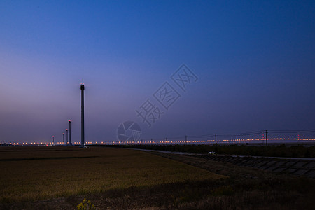 风车夜景长兴岛夜晚背景