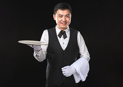 莫7托男服务生托托盘动作背景