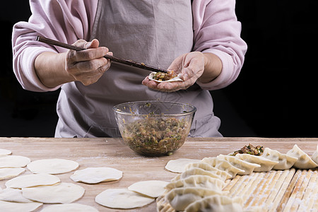 做饺子包饺子背景