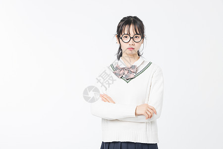 绯胸鹦鹉青春期女生抱胸背景