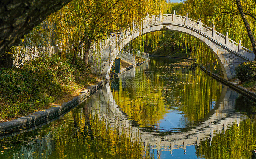 北京紫竹院公园拱桥图片