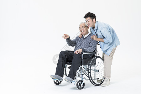 敬老关爱老人轮椅背景图片
