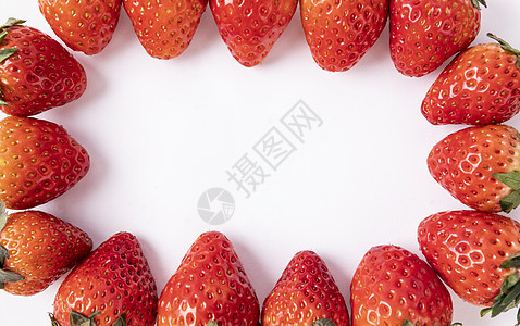 草莓圆新鲜草莓背景