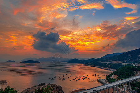 霞浦日落风光福建霞浦大海日落背景