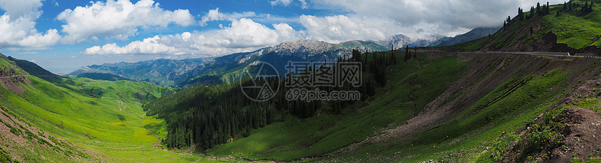 新疆自然风光全景长图图片
