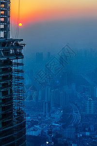 雾霾中的上海图片