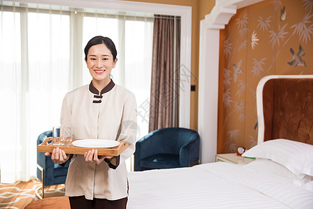 酒店宾馆客房保洁员服务形象高清图片