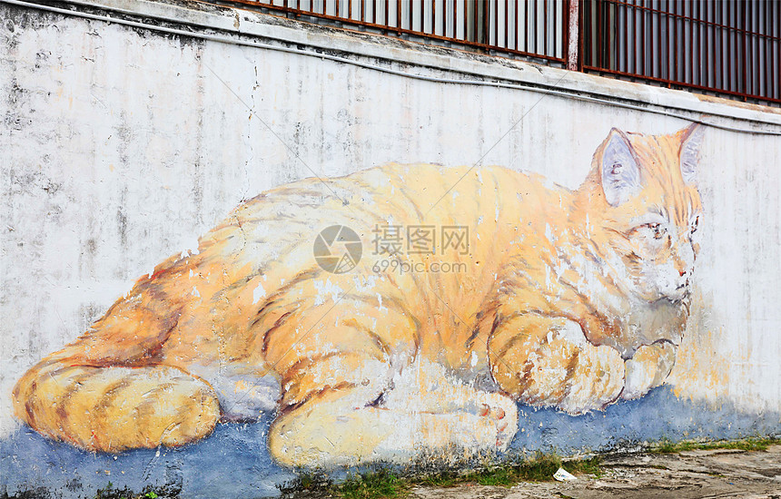 马来西亚槟城街头涂鸦图片