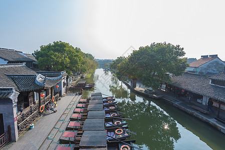 江南古镇浙江西塘背景图片