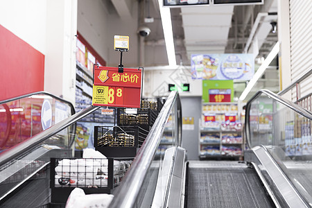 超市促销超市扶梯素材高清图片