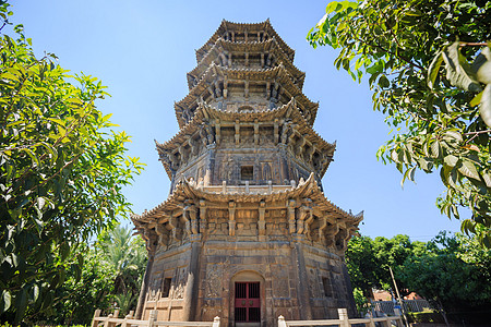 海上建筑泉州开元寺背景