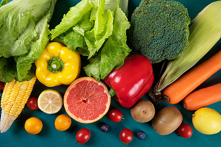 水果蔬菜组合新鲜果蔬背景