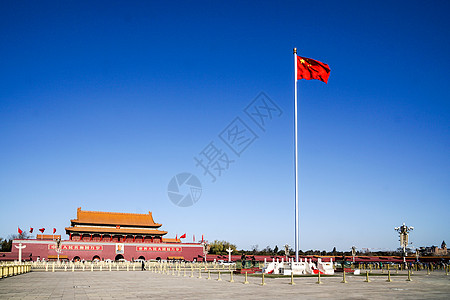 爱国战士北京天安门景色背景