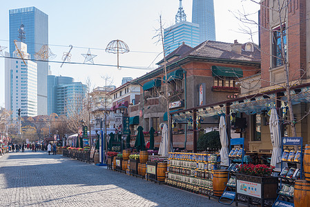 天津建筑天津意大利风情街背景