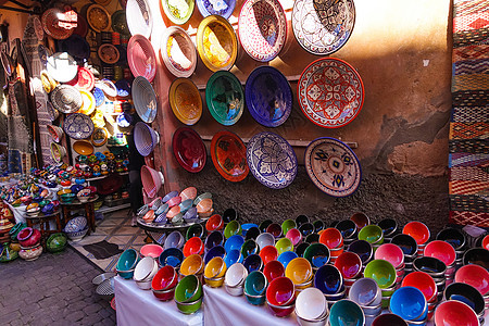 摩洛哥老市场碗碟餐具纪念品图片
