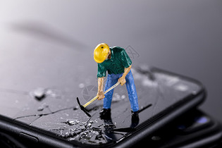 维修手机创意微距小人图片