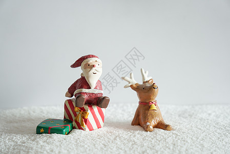 精灵和麋鹿圣诞节圣诞老人背景