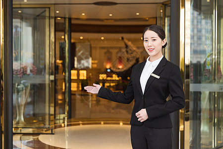 酒店服务员酒店管理商务女性接待背景