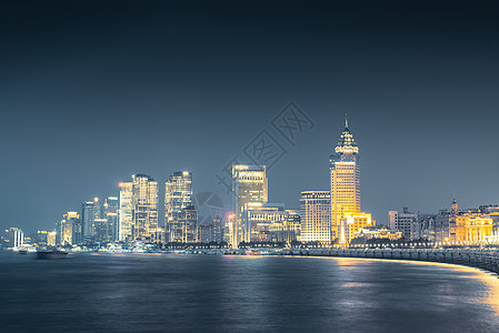 上海浦江夜景上海外滩夜色背景