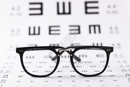 爱眼日检查视力眼镜与视力表背景