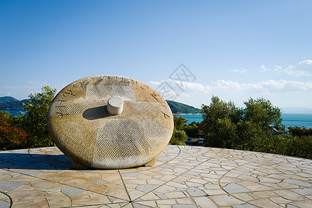 日本小豆岛橄榄公园标志石碑 纪念碑图片