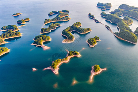 碧蓝的杭州千岛湖背景