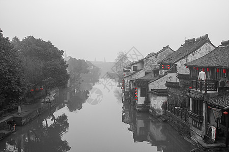 水墨风格浙江嘉兴西塘风景区图片