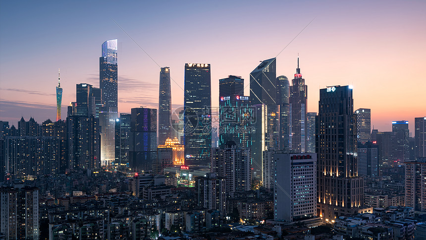 广州夜景城市天际线高清图片下载-正版图片501131790-摄图网