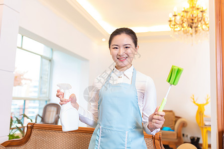 保洁人物女性家庭打扫形象背景