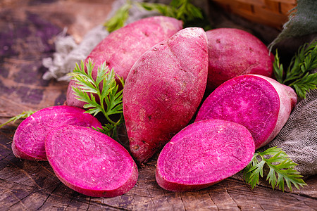 新鲜紫薯健康食品高清图片
