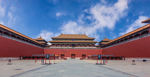 北京故宫午门全景背景图片