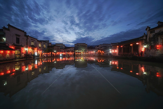 安徽宏村月沼夜景图片