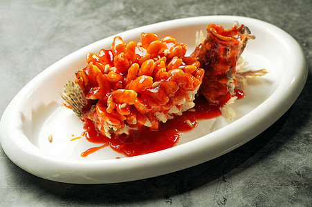 松鼠桂鱼中国菜厨房鱼高清图片