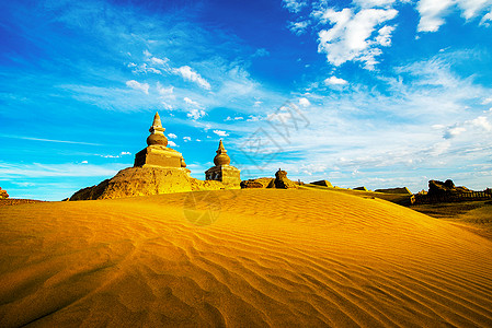 胡杨林沙漠额济纳黑城沙漠风光背景