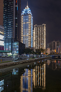 深圳夜景的世界金融中心高楼背景图片