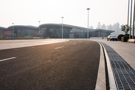 现代建筑道路背景图片
