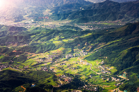 徽派村落山间村落背景