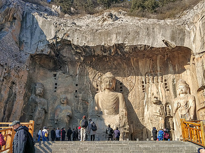 河南洛阳龙门石窟背景图片