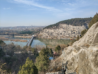 龙门石窟风景河南洛阳龙门石窟背景