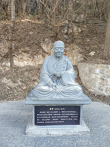 龙门花甲河南洛阳龙门石窟石像雕塑背景